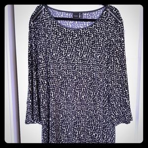 Rafealla Bell Sleeve, Faux Leather Trim Dress!